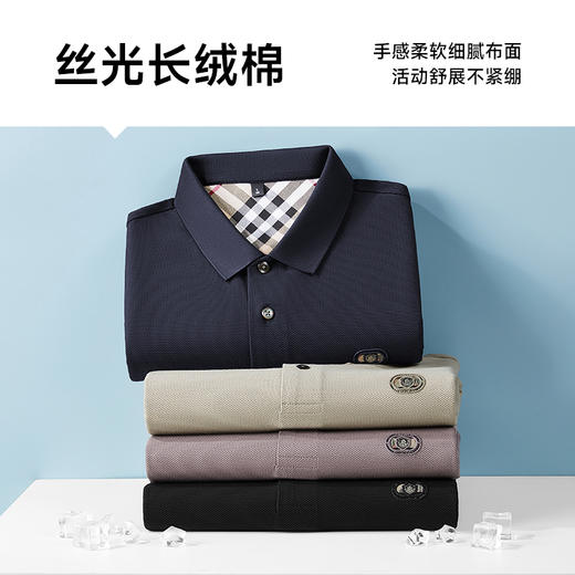 【100%丝光棉】【新款DDY】大依优型大码男装短袖Polo衫翻领加肥加大透气吸汗夏季上衣半袖t恤夏装 商品图3