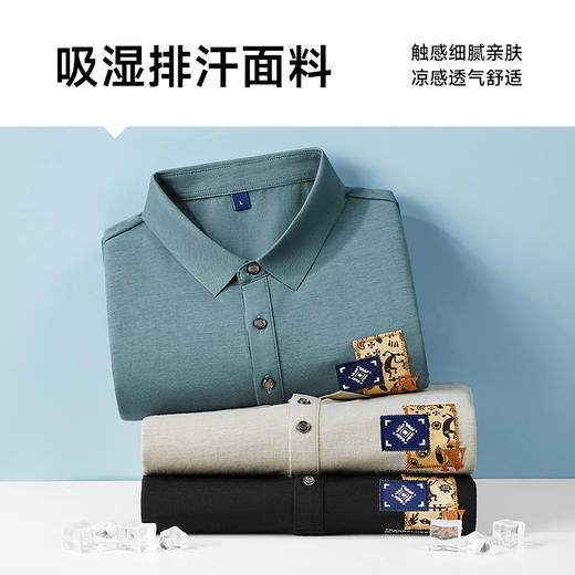 【亚麻手感】【新款DDY】大依优型大码男装短袖Polo衫翻领棉质加肥加大透气吸汗夏季上衣半袖t恤夏装 商品图3