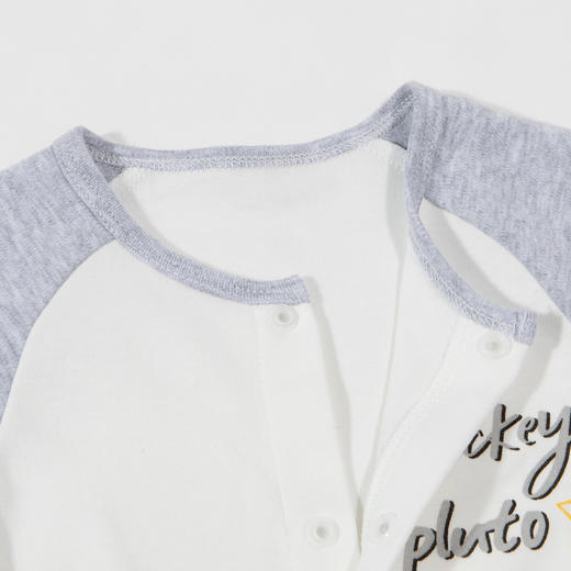 迪士尼2024春季纯棉前开连体衣男女宝宝哈衣时尚撞色爬爬服舒适抱衣JD1DL001 商品图7