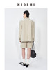 HIDEMI 米色轻盈亚麻设计感翻领贴袋大廓形西装中裤套装 商品缩略图4