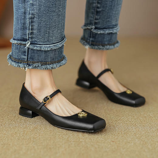 【预售5天】春季新款，两色浅口低跟真皮单鞋KC-310 商品图11