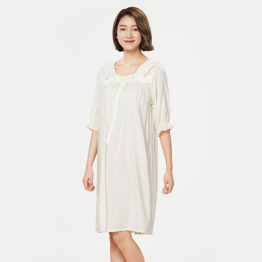 都市丽人生活家居春夏睡衣女RC梭织提条家居服薄款短袖裙女士梭织棉睡裙LH46A2 商品图2
