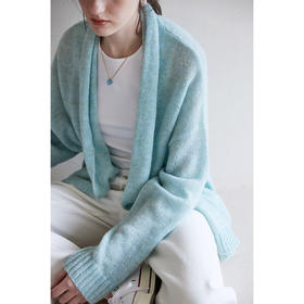 HeyDress马海毛开衫女春季法式宽松慵懒感堆堆领外套温柔气质上衣