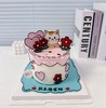 二次元漫画翻糖线条狗动物花花手绘蛋糕 -低糖处理无添加 商品缩略图6