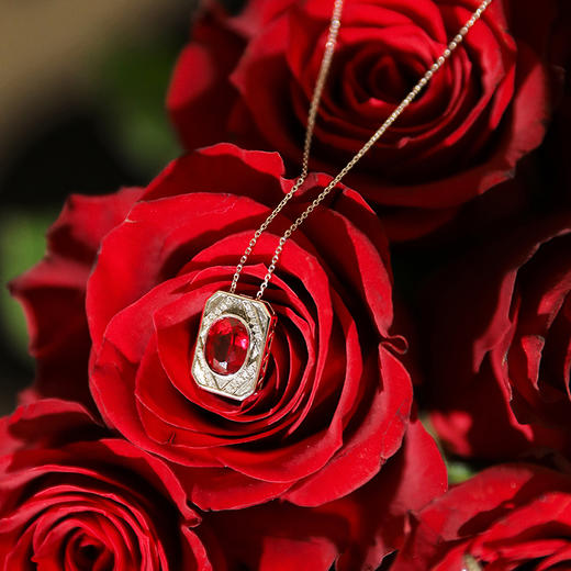 Black Tea 红茶红宝石系列 | 红茶星光红宝石项链 商品图1