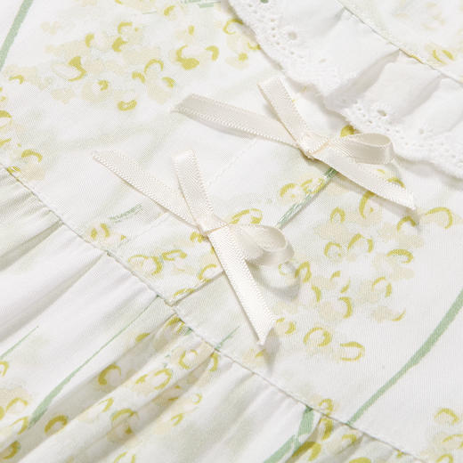 都市丽人生活家居春夏睡衣女梭织人棉家居服薄款短袖裙女士梭织棉睡裙LH46D2 商品图6