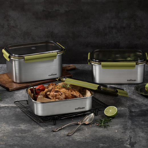 Cuitisan酷艺师贝拉系列316不锈钢饭盒餐盒可微波便当盒食品级收纳保鲜盒 商品图0