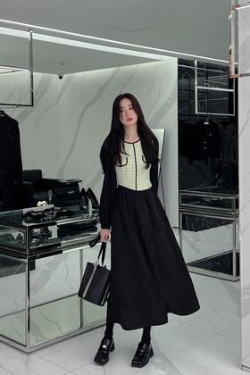 Le Malene 气质甜酷感小香风拼接式连衣裙 17220