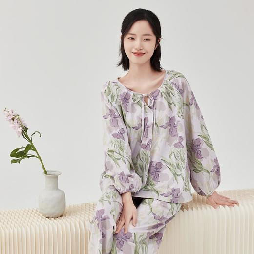 3部顶瓜瓜繁花女士纯棉长袖家居服套装DJJWC-AQW21752 商品图5