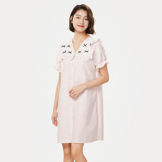 都市丽人生活家居春夏睡衣女软绵绵家居服薄款短袖裙女士睡裙LH46D6 商品图2