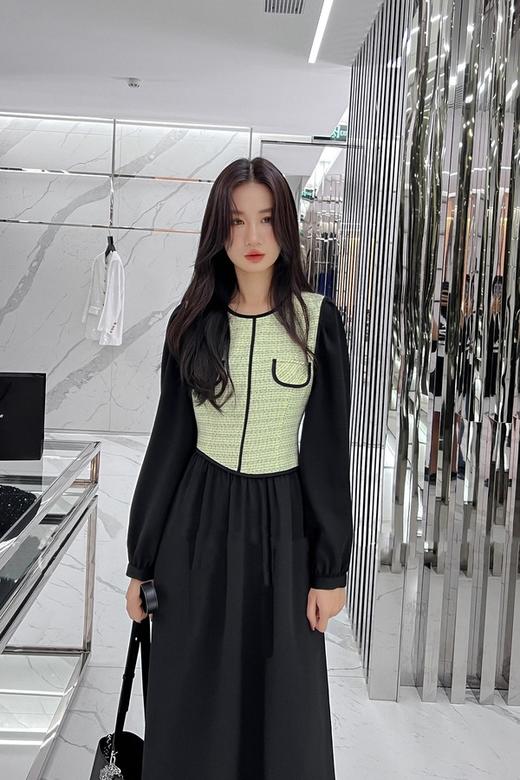 Le Malene 气质甜酷感小香风拼接式连衣裙 17220 商品图3