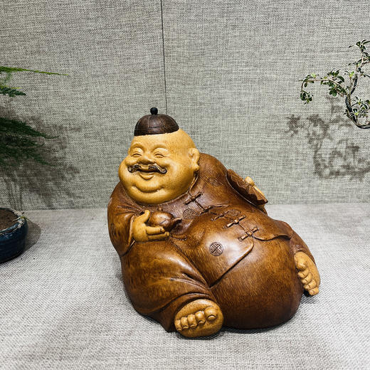 地主财神°竹根雕摆件 商品图2