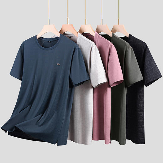 【新款DK】大依优型大码男装短袖莫代尔无痕高弹速干圆领印花加肥加大透气吸汗夏季上衣半袖t恤夏装 商品图2