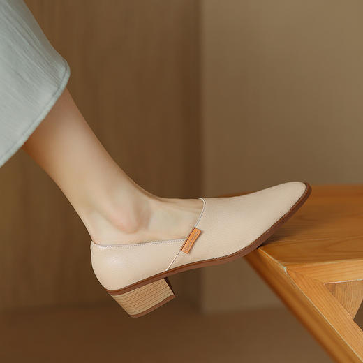 【预售5天】优雅简约，柔软水晶羊皮尖头中跟单鞋DTN&B1087-1 商品图5