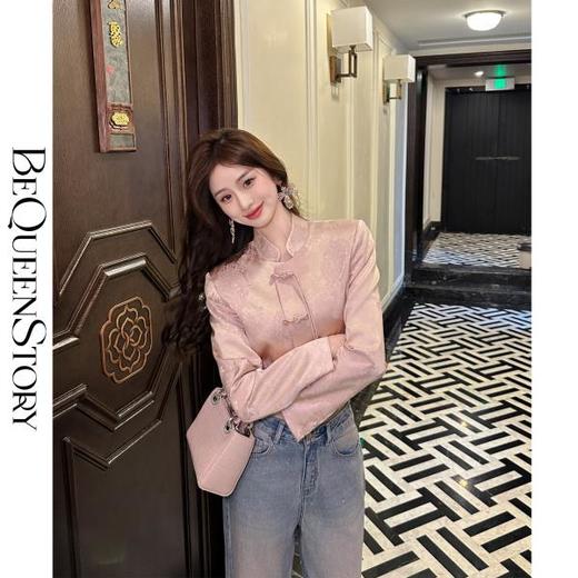 余潇潇【月满西楼】新中式气质时尚复古盘扣立领短款外套 商品图3