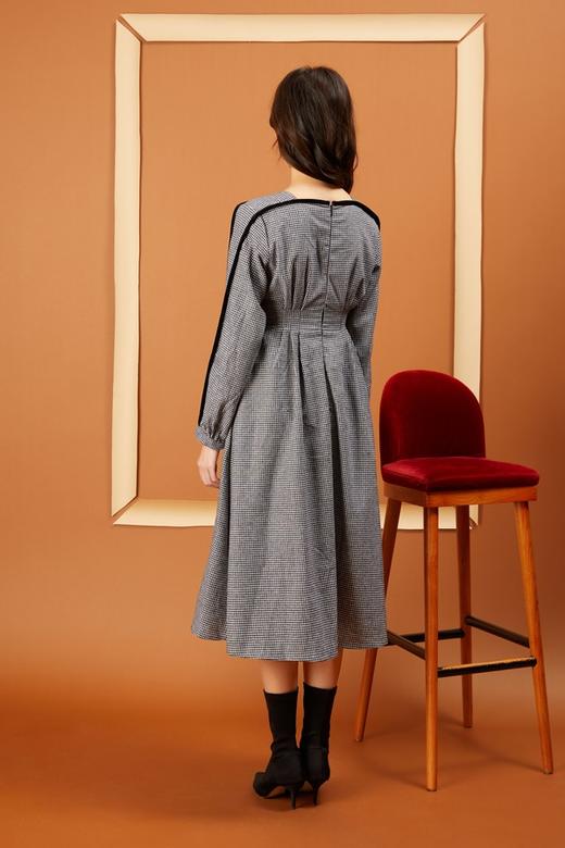Le Malene 经典黑白格纹连衣裙 10942 商品图2