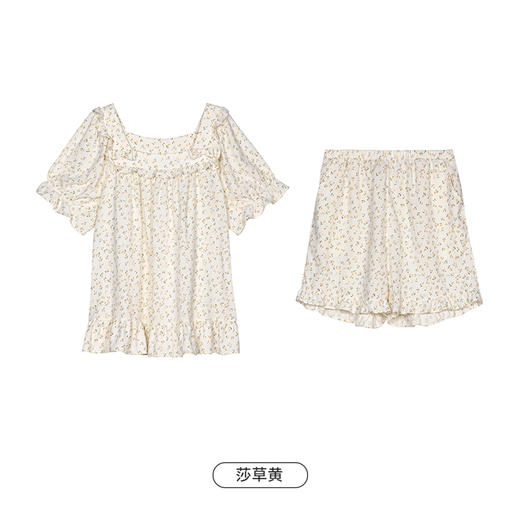 都市丽人亲情蜜语舒适外出春夏睡衣女软绵绵家居服薄款短袖短裤女士套装LH49A3 商品图13