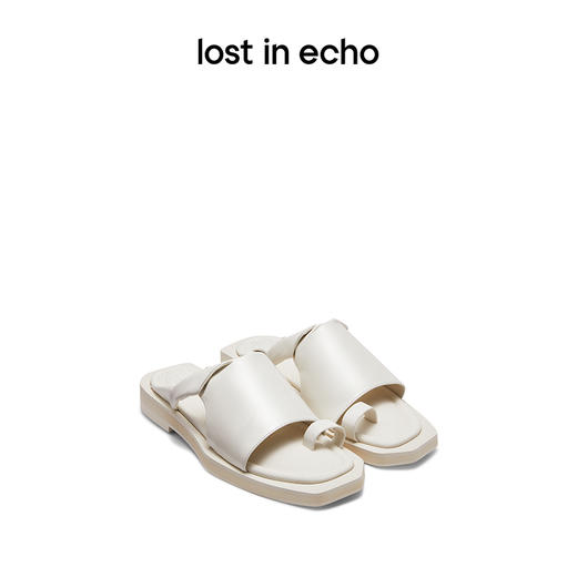 [断码]lost in echo2024春季新品设计师品牌扭转褶皱露趾切面厚底拖鞋 商品图0
