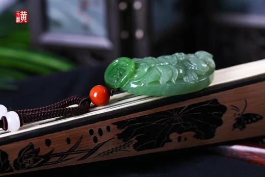 和田碧玉【龙凤牌】吊坠一对 配精美编制挂绳 商品图2