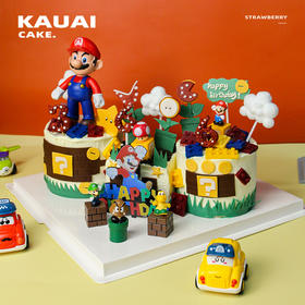 烤爱·生日蛋糕系列·超级蓝色玛丽奥组合·儿童蛋糕 男生蛋糕 奥利奥奶油·聚会生日节日【仅限深圳同城配送】
