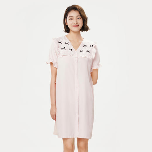 都市丽人生活家居春夏睡衣女软绵绵家居服薄款短袖裙女士睡裙LH46D6 商品图1