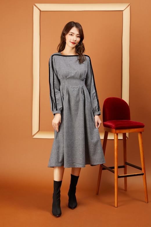 Le Malene 经典黑白格纹连衣裙 10942 商品图1