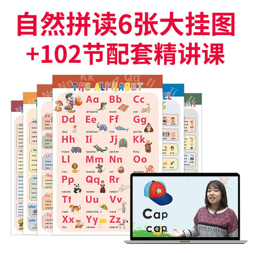 幼少儿自然拼读在家学efl phonics 自然拼读挂图 【伴学授课视频】 商品图0