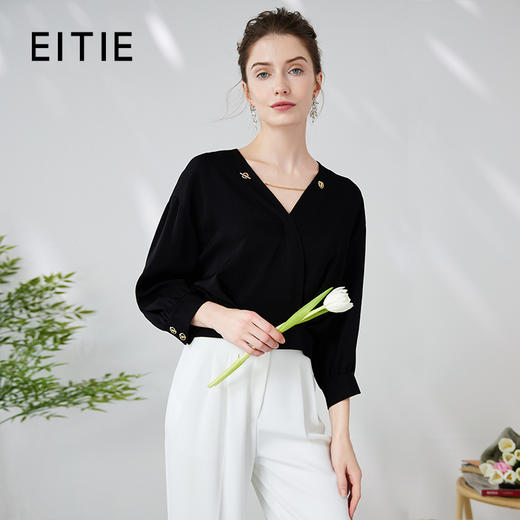 EITIE爱特爱夏季新款通勤百搭显瘦小上衣7413108 商品图1