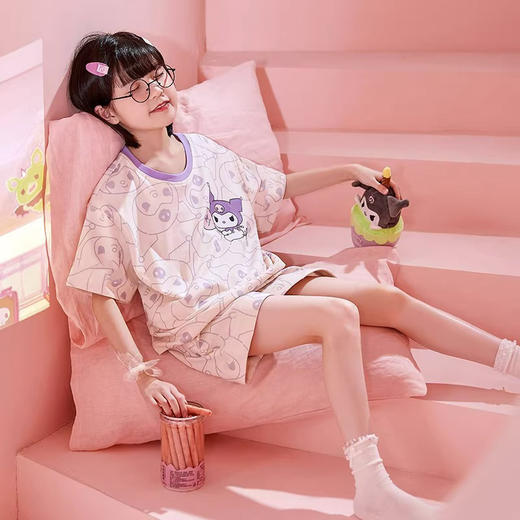 【超可爱！多款可选】2024新款卡通儿童睡衣，女童夏季薄款空调家居服，女孩短袖套装夏款 商品图9