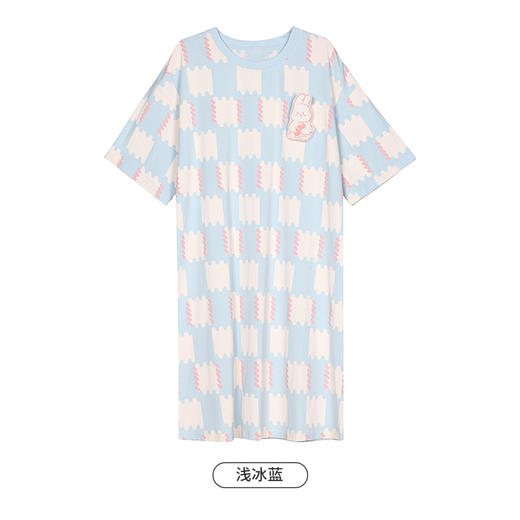 都市丽人生活家居春夏睡衣女凉感无尘棉家居服薄款短袖裙女士睡裙LH46A7 商品图8