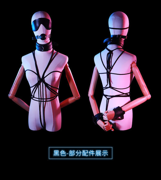【情趣用品】谜姬 sm皮革套装调情趣女用调教房趣玩具捆绑手铐十件套 商品图1