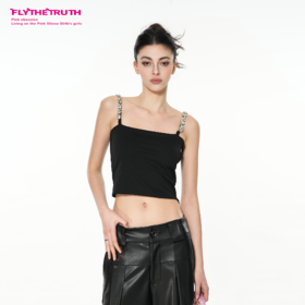 FTT Flythetruth 寻宝夜幕 碎钻肩带背心女春季美背打底吊带上衣
