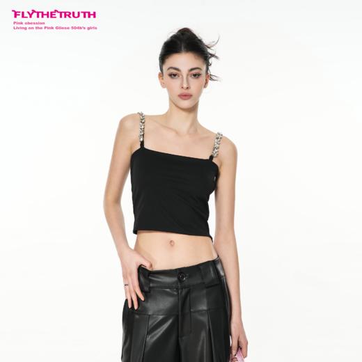 FTT Flythetruth 寻宝夜幕 碎钻肩带背心女春季美背打底吊带上衣 商品图0
