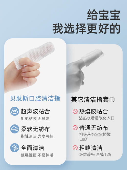 贝肽斯婴儿口腔清洁器纱布指套巾牙刷乳牙0--1岁宝宝洗舌头苔神器 商品图2