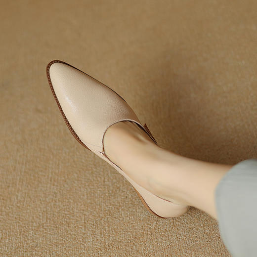 【预售5天】优雅简约，柔软水晶羊皮尖头中跟单鞋DTN&B1087-1 商品图2