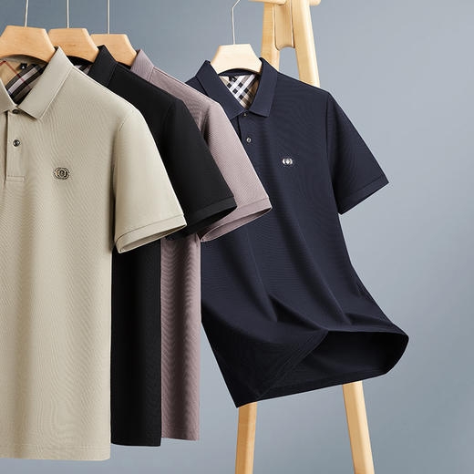 【100%丝光棉】【新款DDY】大依优型大码男装短袖Polo衫翻领加肥加大透气吸汗夏季上衣半袖t恤夏装 商品图1