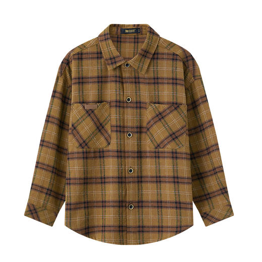 【团购价69.9元起】多多家童装男童衬衫复古格纹儿童上衣2024新款中大童衬衣6022 商品图3