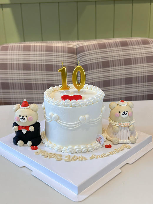 小熊夫妇周年庆祝蛋糕 商品图0