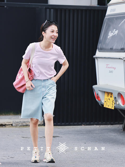 PETIT SCHAN小闪  CLO#249 Bubble 气泡 夏季新款60S匹马棉品牌logo刺绣圆领T恤女 商品图3