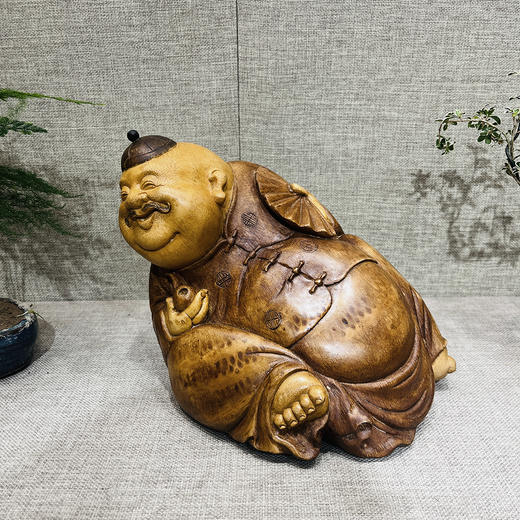 地主财神°竹根雕摆件 商品图3