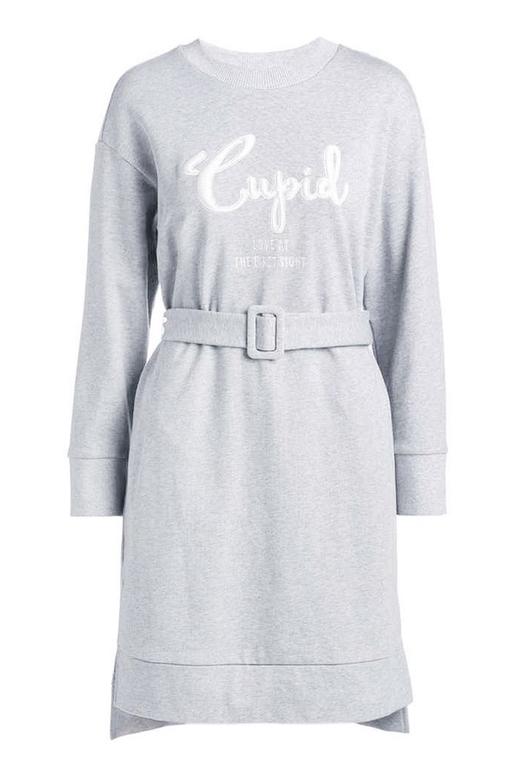 OCHIRLY欧时力 灰色刺绣卫衣连衣裙 10244 商品图3