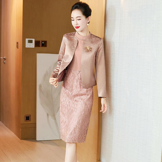 春季新年轻喜婆婆高贵两件套婚宴礼服连衣裙LC-2322 商品图2