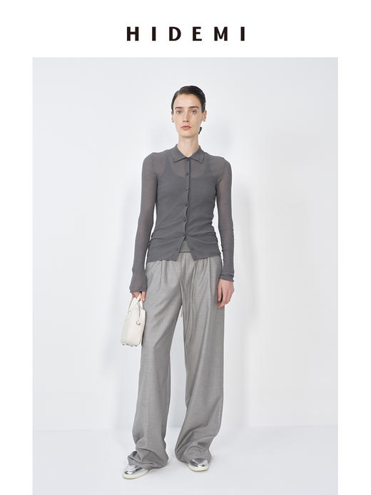 HIDEMI 简约舒适感抽绳收腰压褶休闲西装裤 商品图5