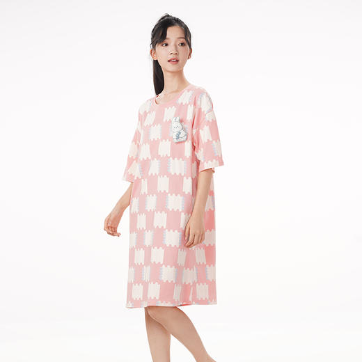 都市丽人生活家居春夏睡衣女凉感无尘棉家居服薄款短袖裙女士睡裙LH46A7 商品图2