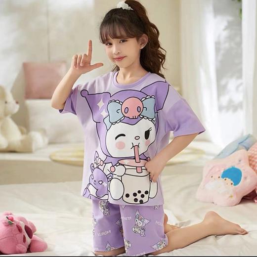 【超可爱！多款可选】2024新款卡通儿童睡衣，女童夏季薄款空调家居服，女孩短袖套装夏款 商品图11