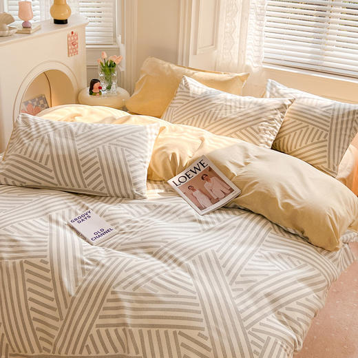 利路米24年春夏新款全棉印花四件套原木风 商品图1