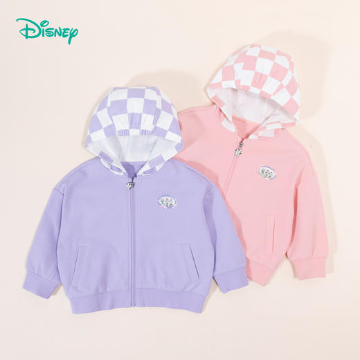 【商城同款】迪士尼2024春季女童外套连帽防风保暖开衫卫衣中小童棉弹舒适上衣231DS0888 商品图1