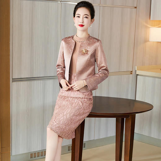 春季新年轻喜婆婆高贵两件套婚宴礼服连衣裙LC-2322 商品图3