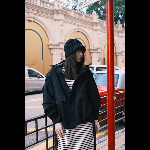 UMILAB【探险家】细腻肌理感一体式连帽率性自在外套BC839H 商品图0