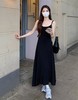 春秋夏【设计感小众 褶皱吊带连衣裙女】气质收腰显瘦 A字针织长裙子女 商品缩略图1